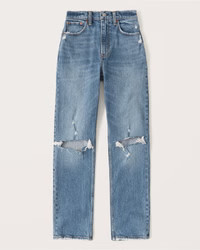 Women's 90s Ultra High Rise Straight Jeans | Women's | Abercrombie.com | Abercrombie & Fitch (US)