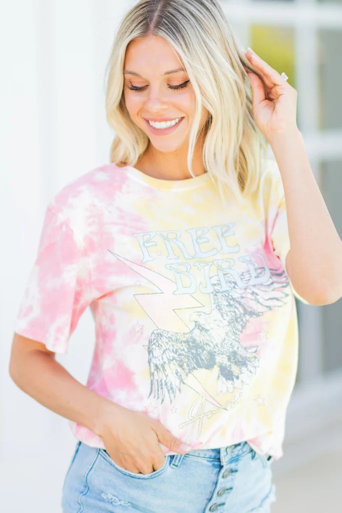 Free Bird America Yellow Graphic Tee | The Mint Julep Boutique