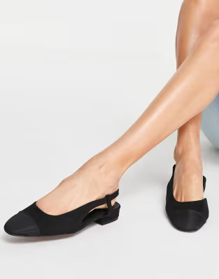 ASOS DESIGN Lively slingback ballet flats in black | ASOS (Global)