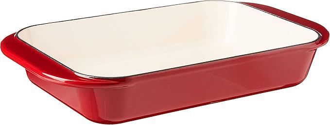 Cuisinart CI1136-24CR Chef's Classic Enameled Cast Iron 14-Inch Roasting/Lasagna Pan, Cardinal Re... | Amazon (US)