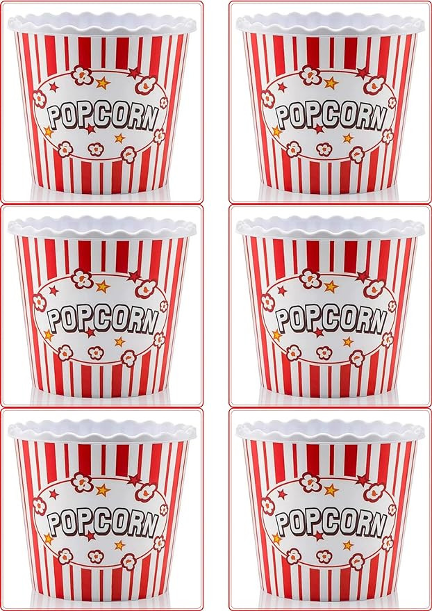ONONEXPRESS Modern Style Reusable Plastic Popcorn Box/Popcorn Containers/Popcorn Bowls Set for Mo... | Amazon (US)