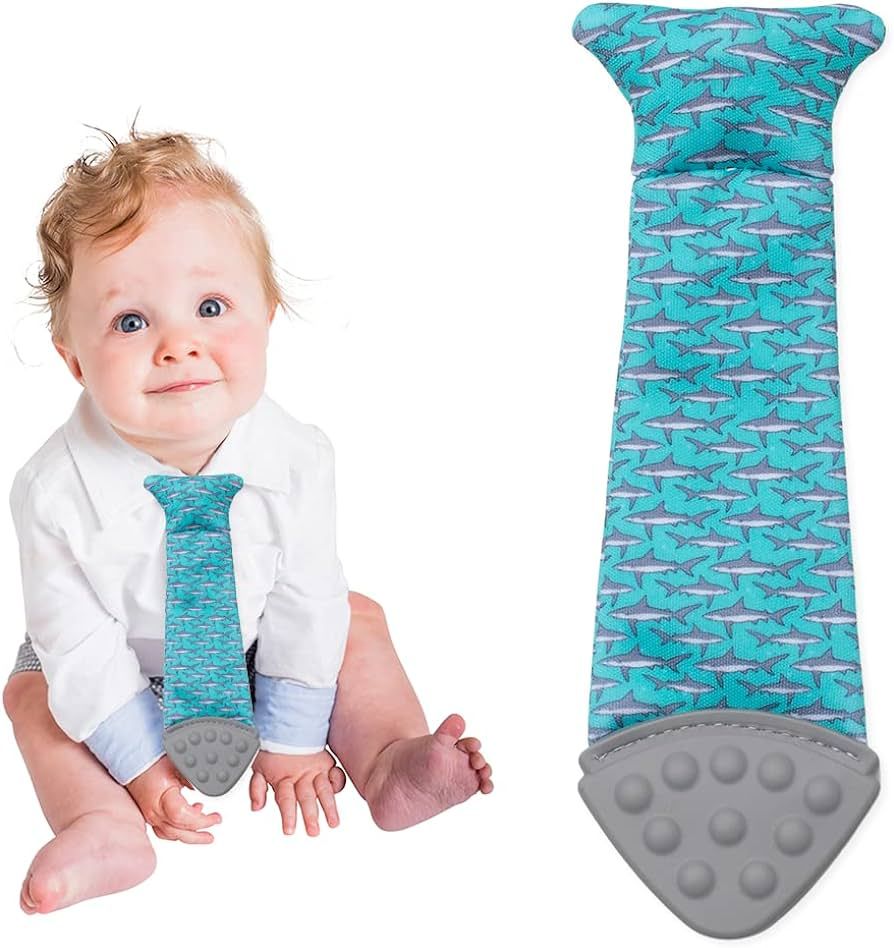 Tasty Tie Teething Tie, 3-in-1 Clip-on Baby Tie, Crinkle Toy & Silicone Teether for 3-18 Month Ba... | Amazon (US)