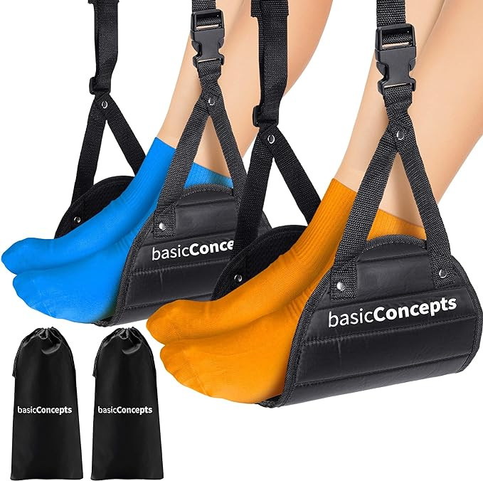 BASIC CONCEPTS Airplane Adjustable Foot Hammock (2 Pack), Perfect or Office Footrest to Relax You... | Amazon (US)