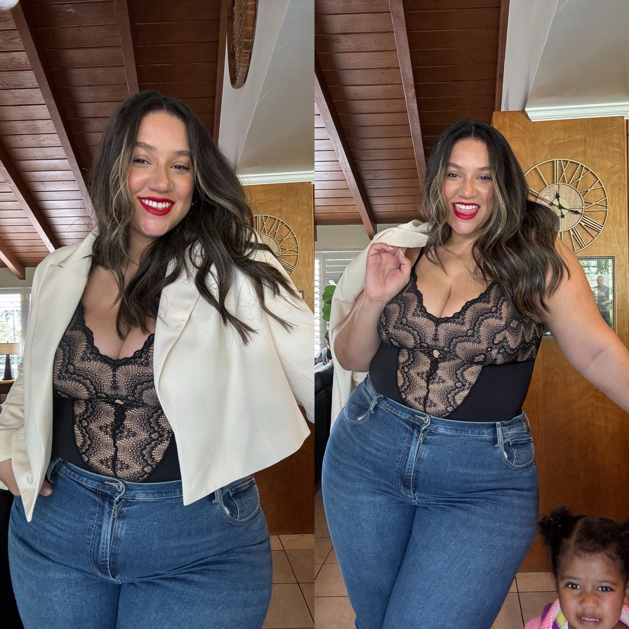 Easy casual Valentine’s Day Outfit! Beautiful basics with a pop of red! 
This bodysuit is an amazing piece to have in your wardrobe - it helps to smooth you out and allows you to go bra-less! It’s currently on-sale 20% off for 2.

Date night outfits
Valentine’s Day outfits 
Jeans

#LTKplussize