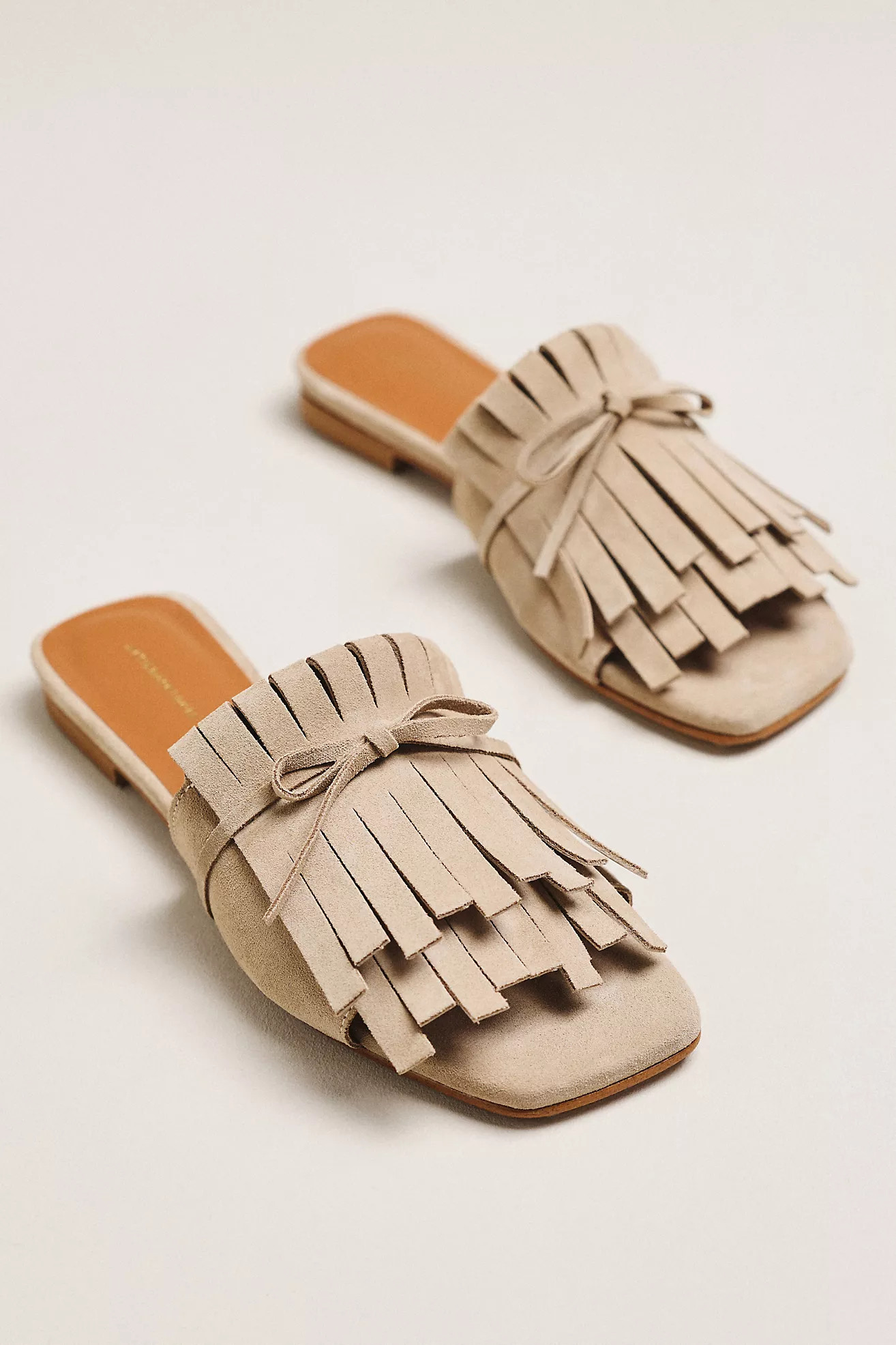 By Anthropologie Kiltie Open Toe Slide Sandals | Anthropologie (US)