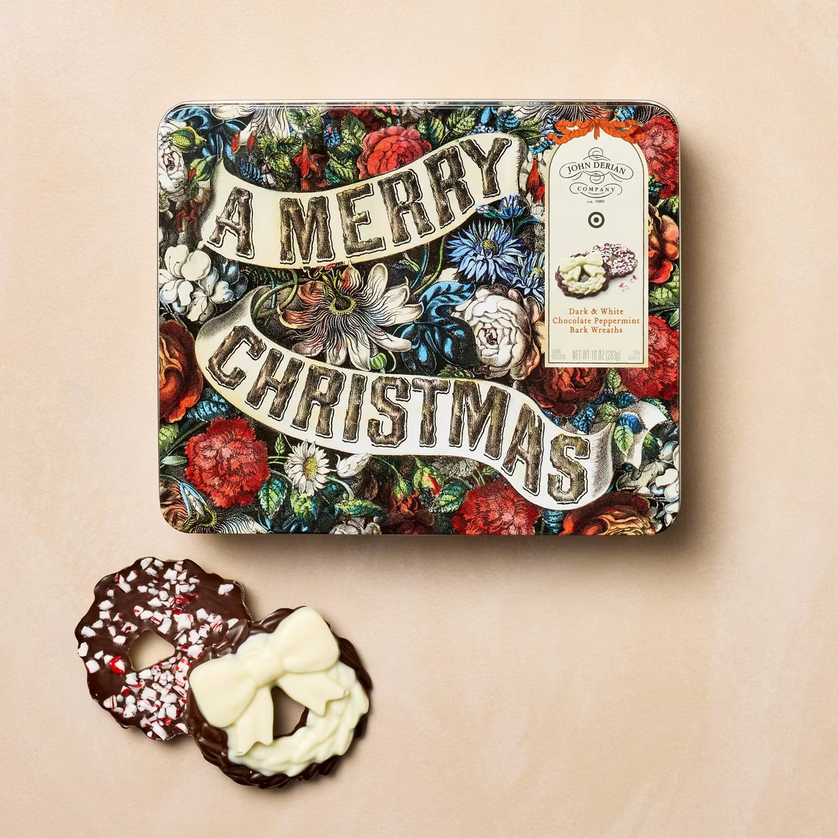 Dark & White Chocolate Peppermint Chocolate Bark Wreaths - 10oz - John Derian for Target | Target