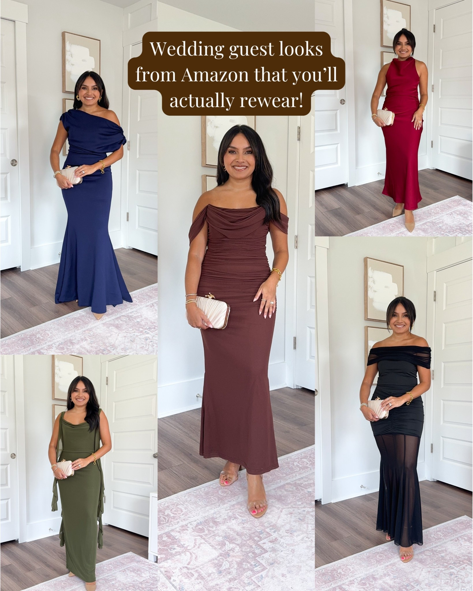 Amazon Fall Wedding Guest Dresses
For reference: I’m 5’0, 32b bra size, and 2/26 in bottoms, pear shaped. 
*Everything I share is unaltered! TTS means true to size.

Dark Green dress size small TTS
Heels size 5 TTS

Burgundy dress size xs TTS
Heels size 5 TTS

Navy blue dress size small - a little long on me with heels
Heels size 5 TTS

Black dress size small TTS
Heels size 5 TTS

Brown dress size xs TTS
Heels size 5 TTS


Wedding guest
Amazon dress
Petite formal
Gowns
Black Tie
Cocktail
Formal dress
Affordable wedding guest dress
Autumn wedding 
Petite friendly
autumn
Rachel Miranda Blog
Honeysweetpetite
Honey Sweet Petite




#LTKWedding #LTKPetite #LTKStyleTip