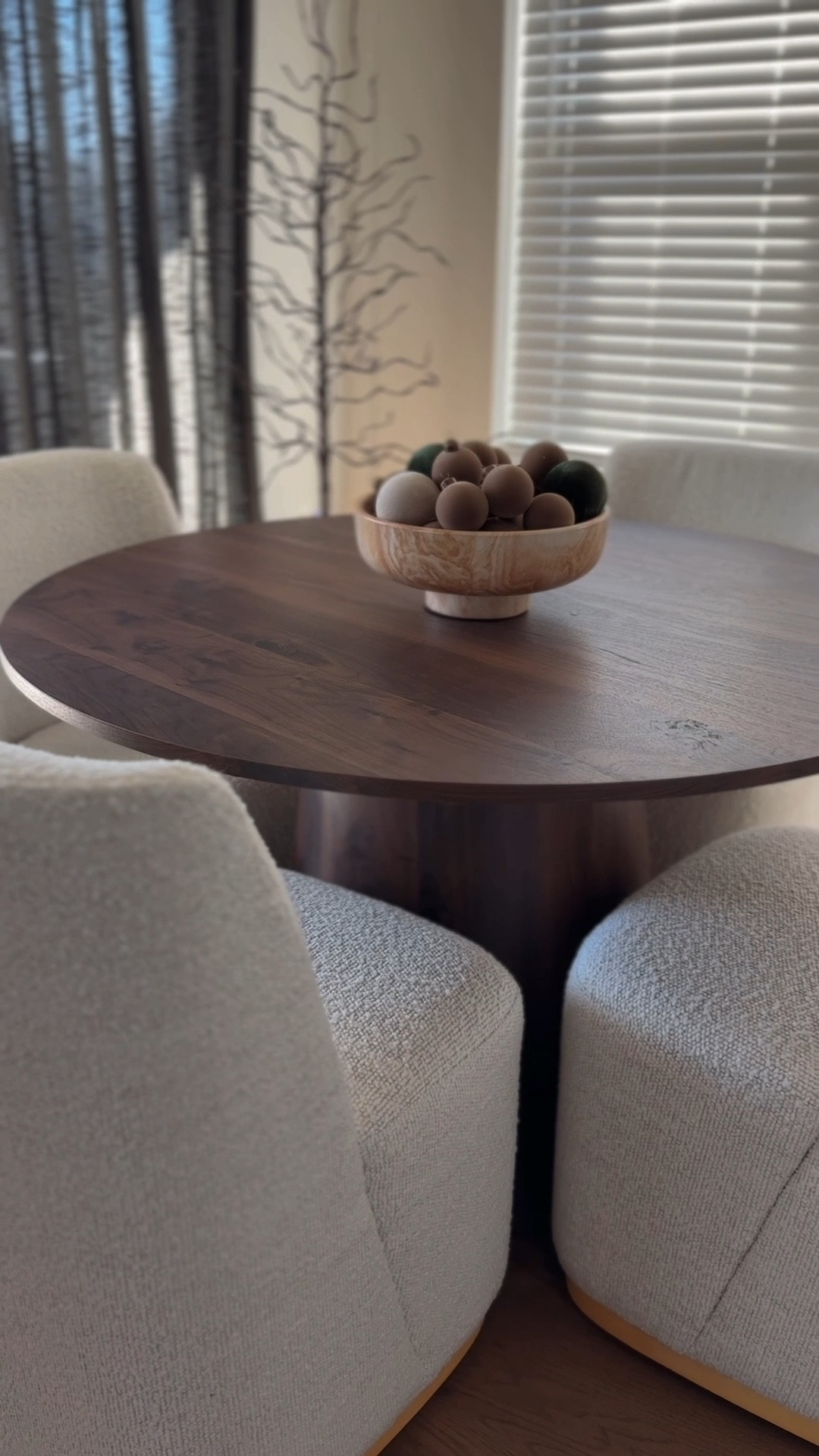 Our dining room still needs a lot more work, but I’m loving our new dining table and chairs 😍

Dining room inspiration, dining room decor, dining room table, round dining room table, upholstered dining room chair, neutral dining room inspiration, cozy dining room, cozy home, cozy at home, dining room design, pedestal dining room table, dining chairs on wheels, cozy dining chair, dining room styling, dining room table styling, dining room curtains, cozy dining room design, organic modern dining room, organic modern design, organic modern design inspo, Christmas dining room decor, Christmas decor 




#LTKHome #LTKHoliday #LTKStyleTip