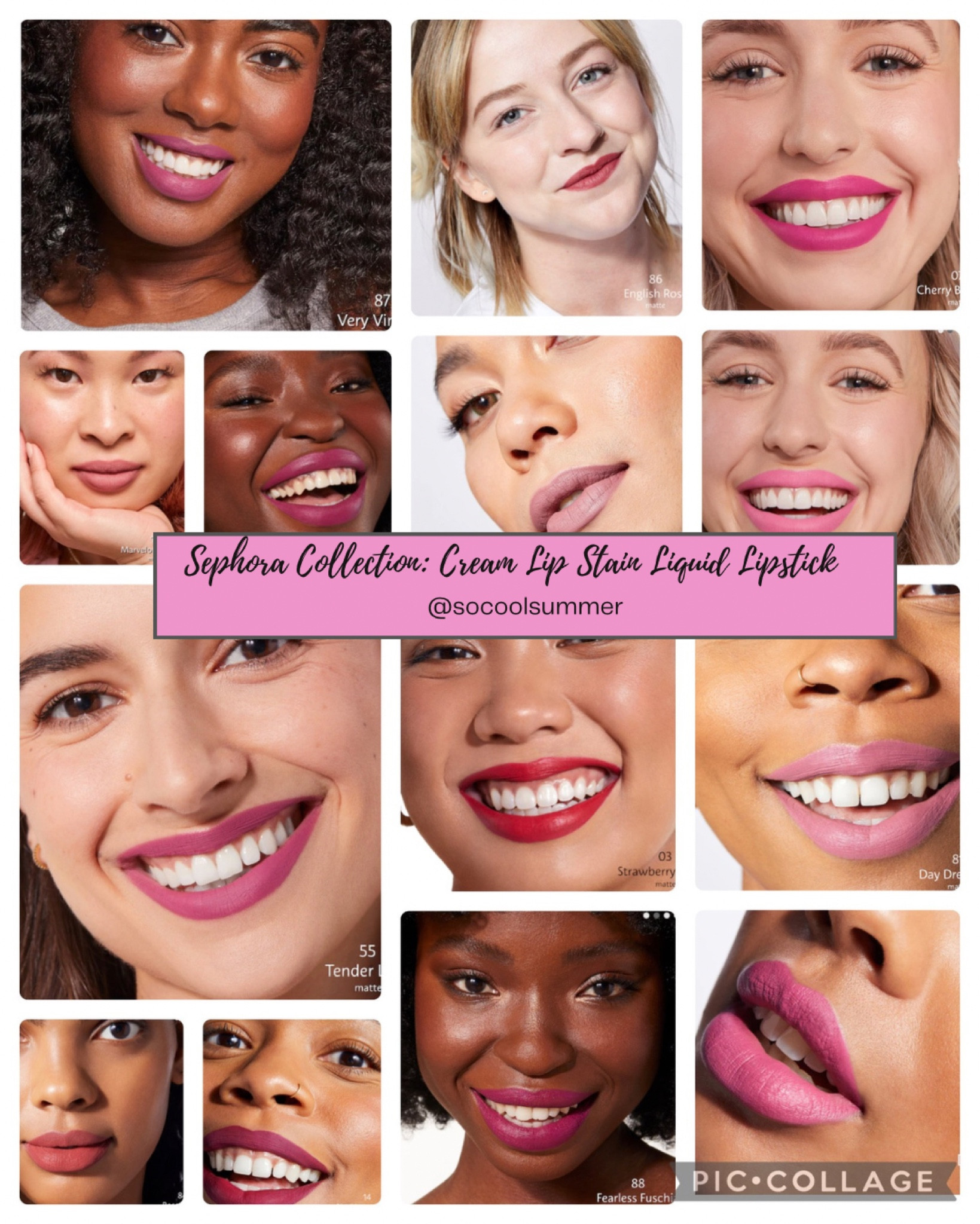 Matte Cream Lipstick in the Sephora Sale.

Shades I liked:  rose redux, very vintage, tender love, sweet raspberry, fearless fuschia, blackberry sorbet, dare to be pink, daydreaming, cherry blossom, bubble bath, English rose, marvelous mauve, strawberry kissed, pink haze

#hocsummer #coolsummer #lightsummer #softsummer #pastelsummer #darksummer #brownsummer #sweetpeasummer #summerpalette #summerfinds

#LTKxSephora #LTKbeauty #LTKsalealert