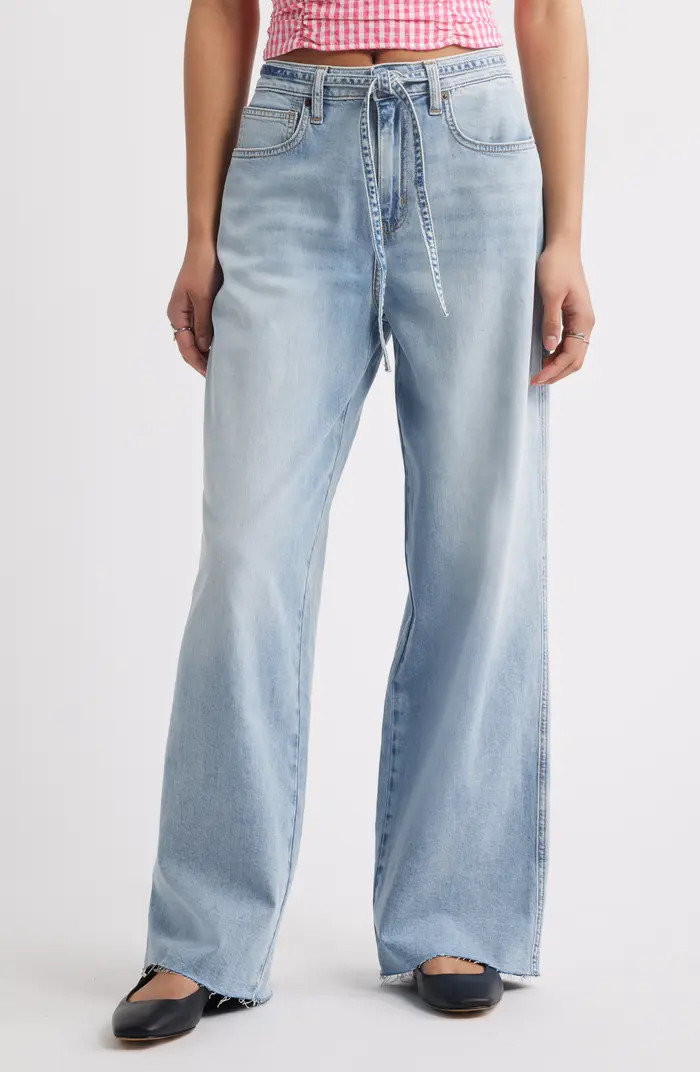 BP. Tie-Waist High Rise Wide Leg Jeans | Nordstrom | Nordstrom