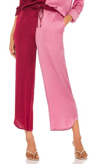 Lovers + Friends Pajama Cropped Pant in Pink, Red. - size L (also in XXS, XS, S, M) | Revolve Clothing (Global)