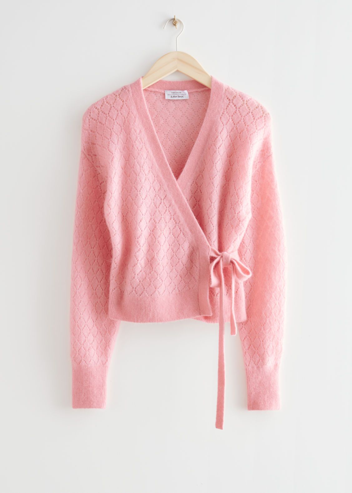 Pointelle Knit Wrap Cardigan - Pink | & Other Stories (EU + UK)