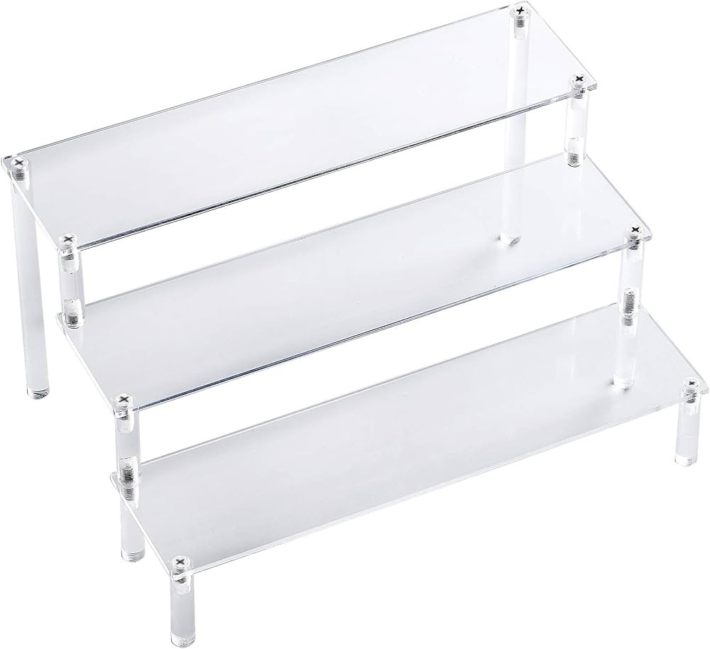 IHOMECOOKER 3 Steps Clear Acrylic Display Riser Cupcake Stand Display for Decoration and Organize... | Amazon (US)