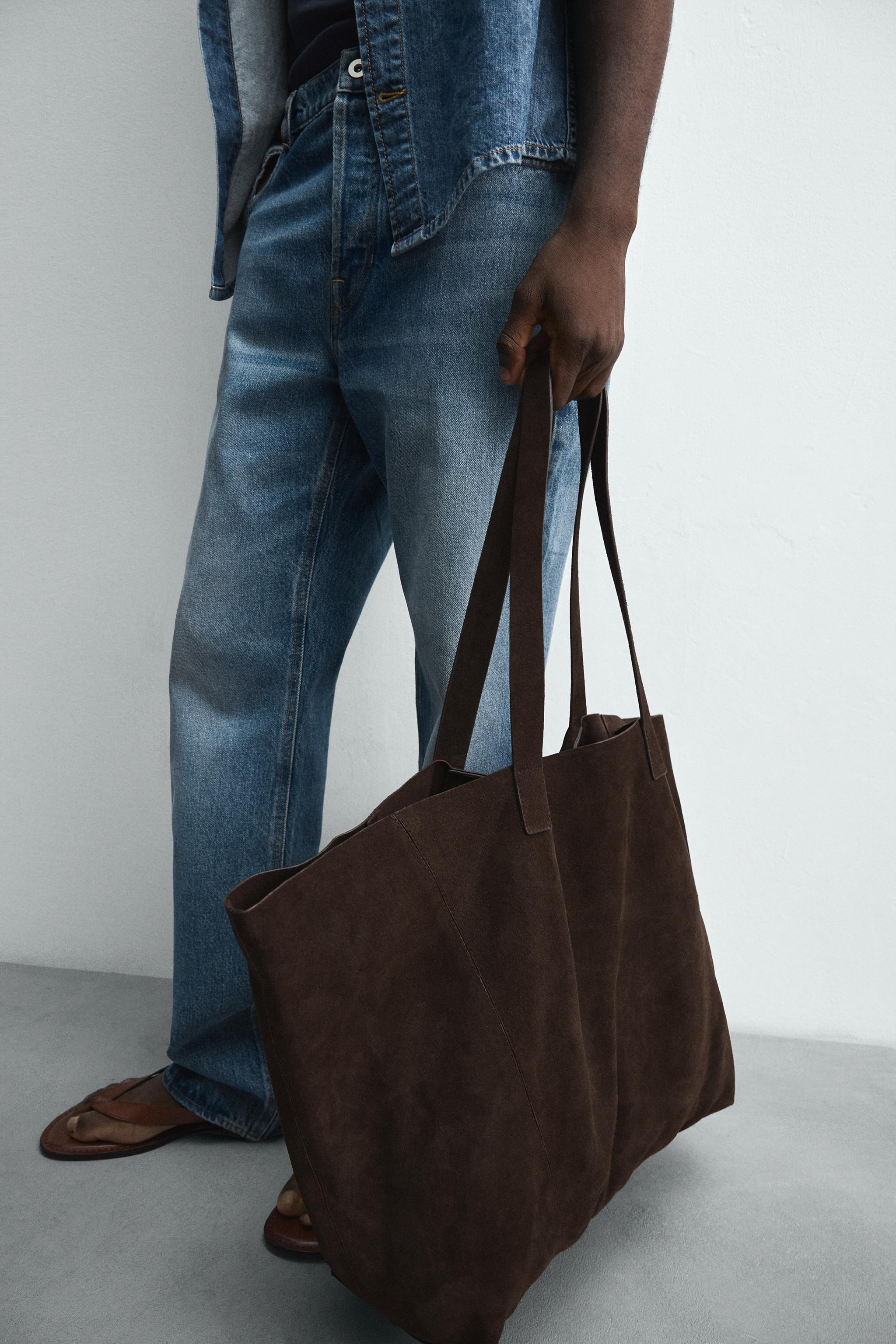 LEATHER TOTE BAG | Zara UK