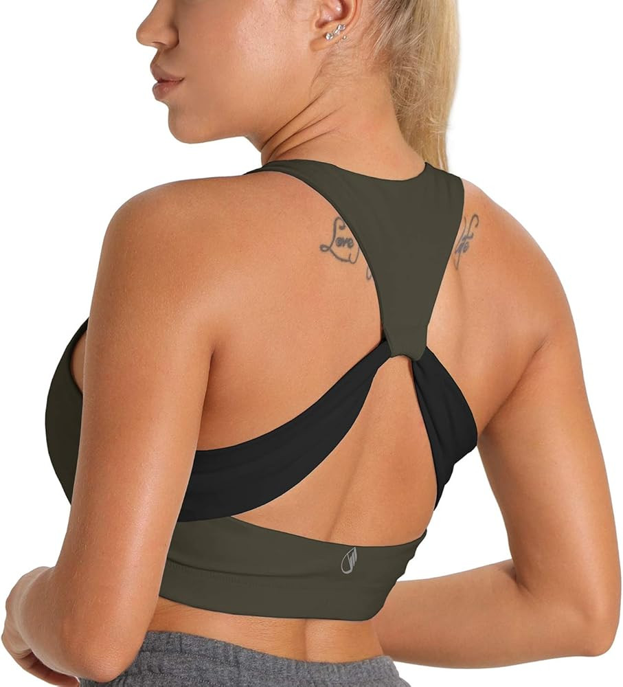 Workout Sports Bras for Women - Fitness Athletic Exercise Running Bra Yoga Tops | Amazon (US)