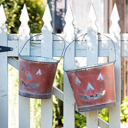 Park Hill Collection FCM80426 Painted Metal Jack O'Lantern Buckets, Set of 2 | Amazon (US)