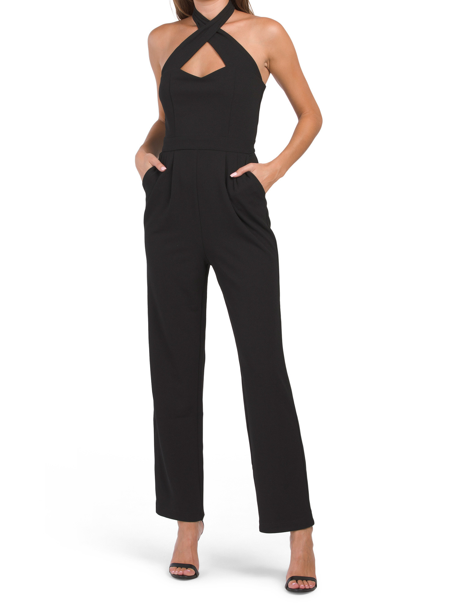 Raquel Criss Cross Halter Jumpsuit | TJ Maxx