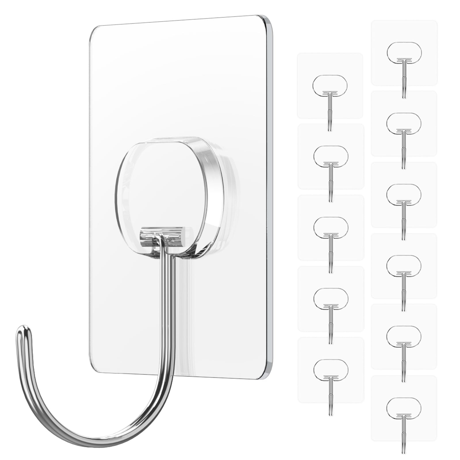 Large Adhesive Hooks for Hanging Heavy Duty Wall Hooks Self Adhesive Towel Coat Hooks Waterproof ... | Amazon (US)