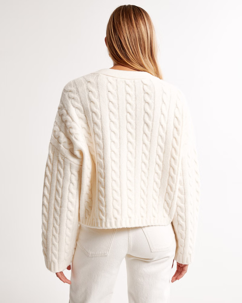 Cable Short Cardigan | Abercrombie & Fitch (US)