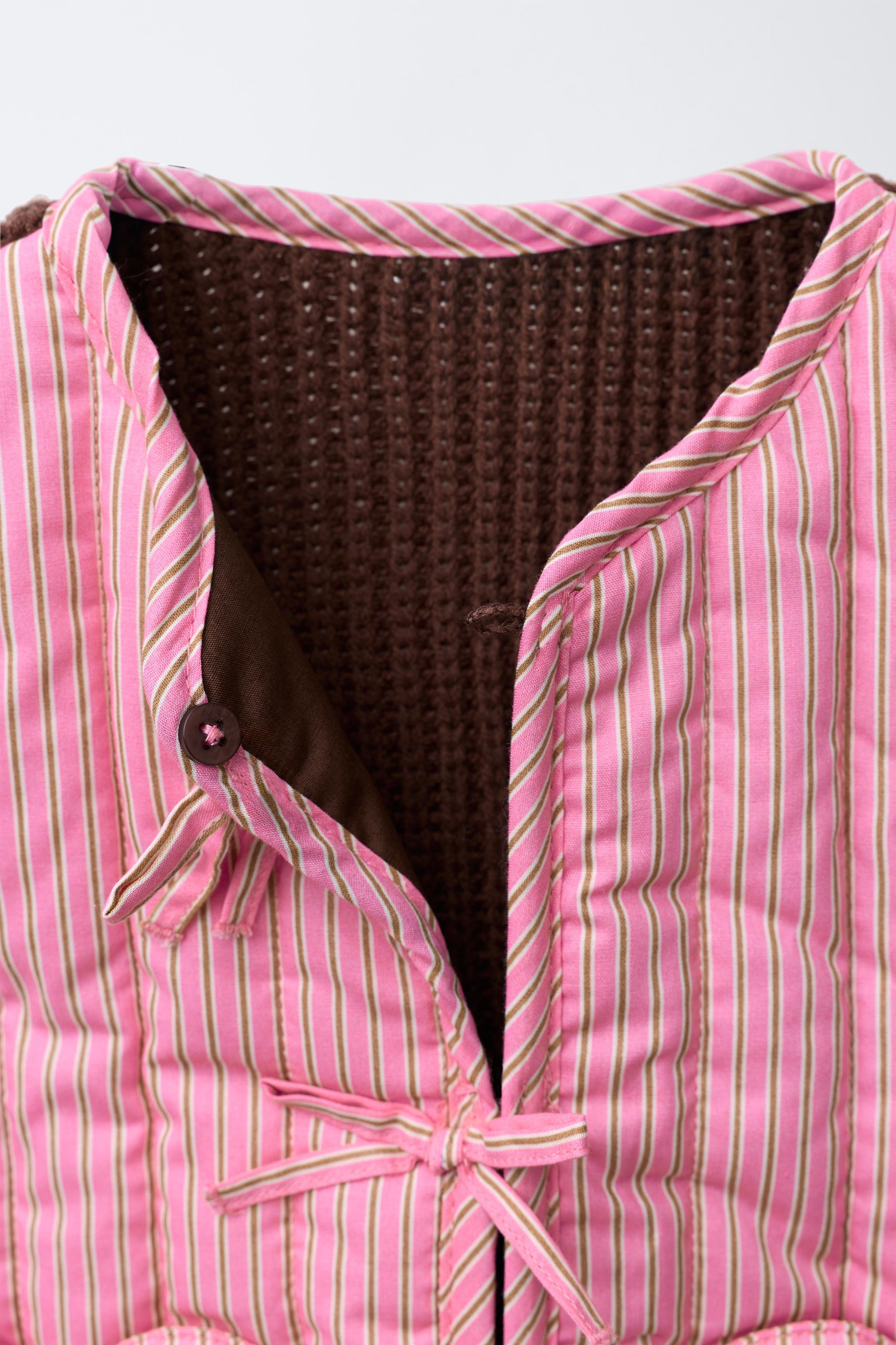 STRIPED COMBINATION VEST | Zara US