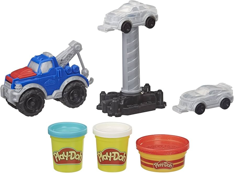 Play-Doh Wheels Tow Truck Toy for Kids 3 Years and Up with 3 Non-Toxic Colors | Amazon (US)