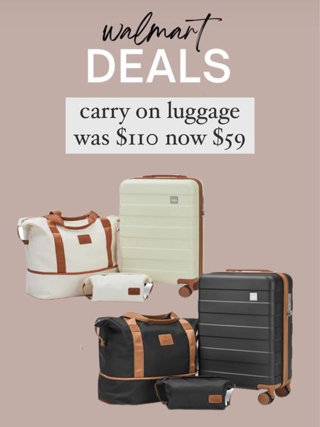 Walmart deals now $59 carry on luggage set

#LTKTravel #LTKItBag #LTKSaleAlert