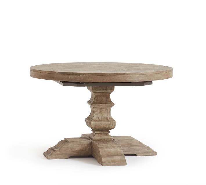 Banks Round Pedestal Extending Dining Table - Gray Wash | Pottery Barn (US)