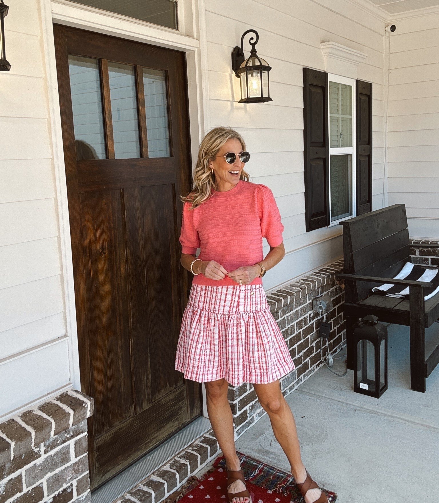 Fresh, preppy, and fun! This $26 free assembly drop waste mini skirt featuring a vibrant plaid pattern is a playful tweed texture that is giving a styler mini skirt a vintage charm. Side pockets with gold buttons looks great with so many of our favorite Walmart tops all under $30.  Wearing a size extra small.   

#LTKgrwm #LTKootd #LTKmomlife