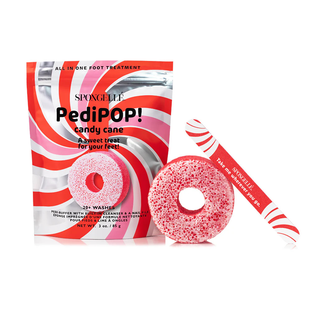 Candy Cane | Holiday PediPOP! Pedi Buffer & Nail File | Spongelle