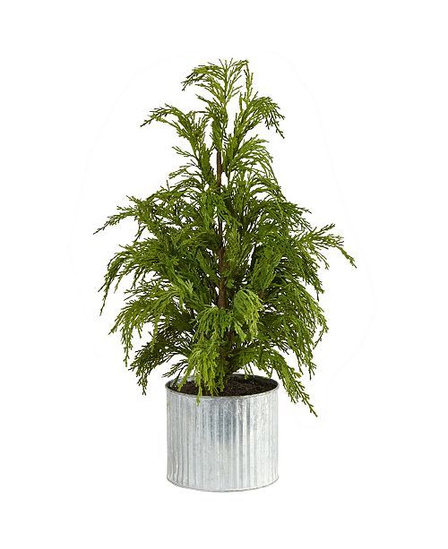 Cedar Pine "Natural Look" Artificial Tree in Decorative Planter | Macys (US)