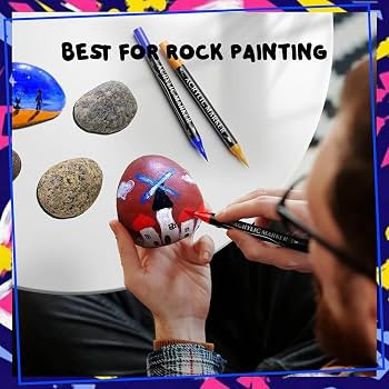 60 Colors Dual Tip Acrylic Paint Markers,Fine Tip and Brush Tip Permanent Acrylic Paint Pens For ... | Amazon (US)