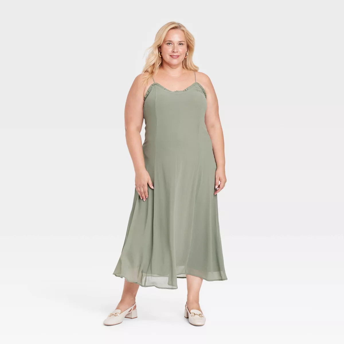 Women's Chiffon Ruffle Maxi Dress - A New Day™ | Target