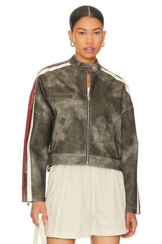 superdown Mandi Faux Leather Moto Jacket in Grey from Revolve.com | Revolve Clothing (Global)