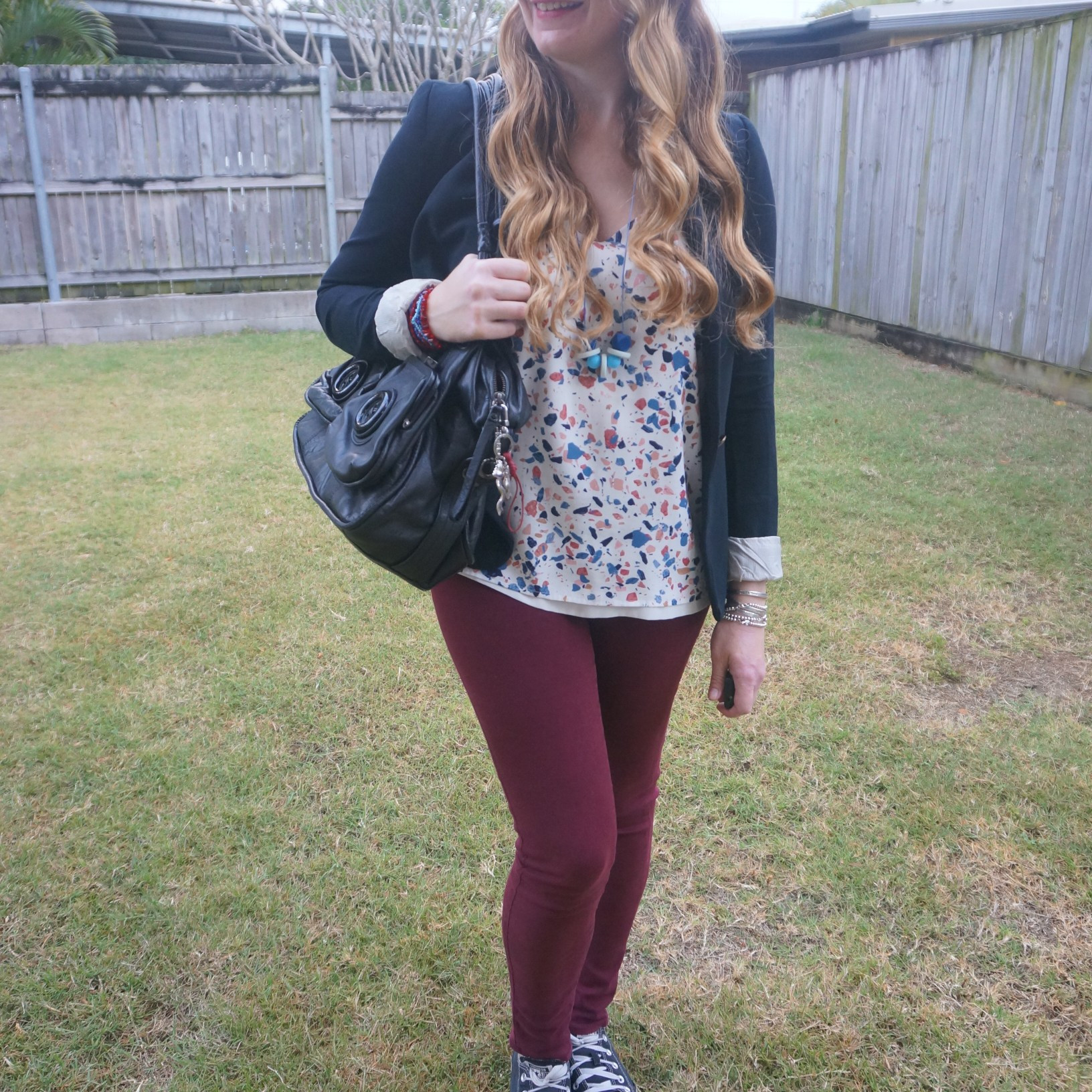 Blazer, terrazzo print tank, skinny jeans and Converse with vintage Mimco black button bag ❤️🖤

#LTKaustralia #LTKworkwear #LTKbag