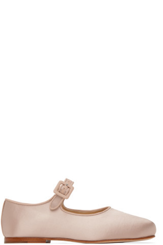 SSENSE Exclusive Pink Mary Jane Pointe Ballerina Flats | SSENSE