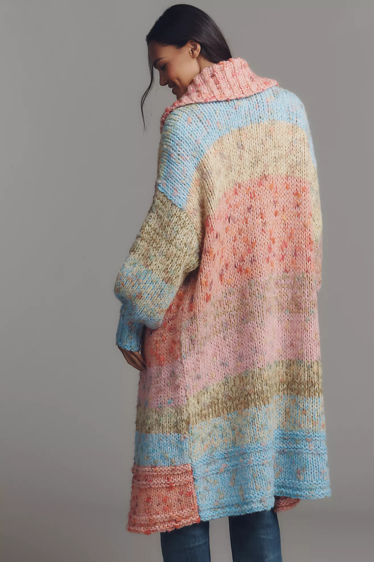 Maeve Collared Ombre Wool Blend Duster Sweater | Anthropologie (US)