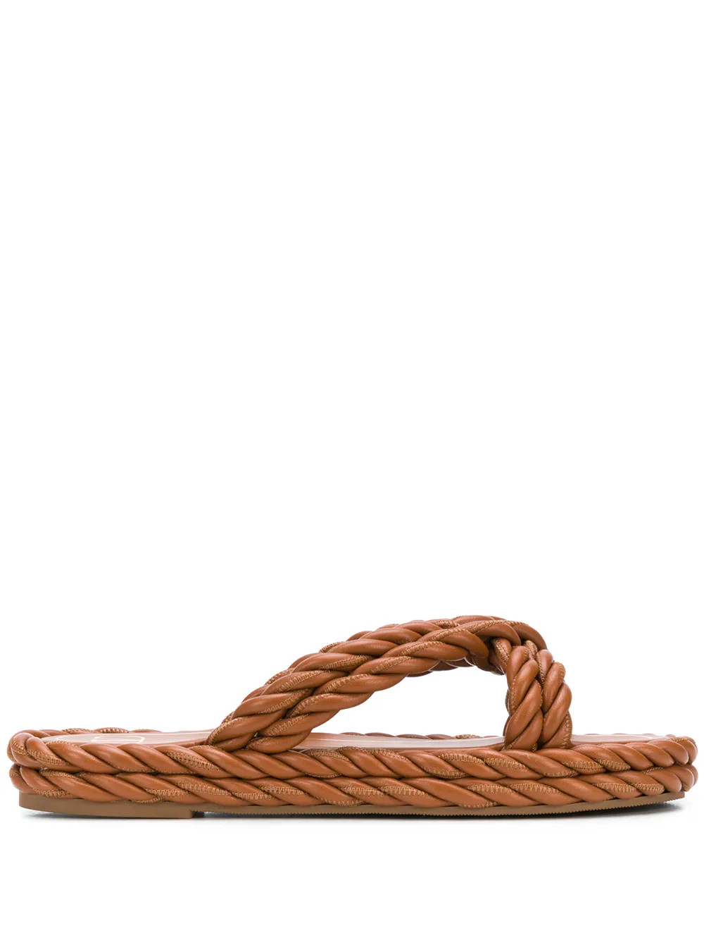 Valentino Garavani The Rope Flat Sandals | Brown | FARFETCH | Farfetch Global