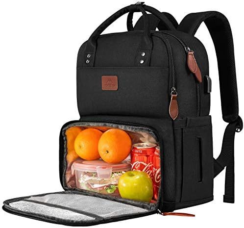 Lunch Backpack for Women, Insulated Cooler Backpacks with USB Port, 15.6 inch College School Lapt... | Amazon (US)