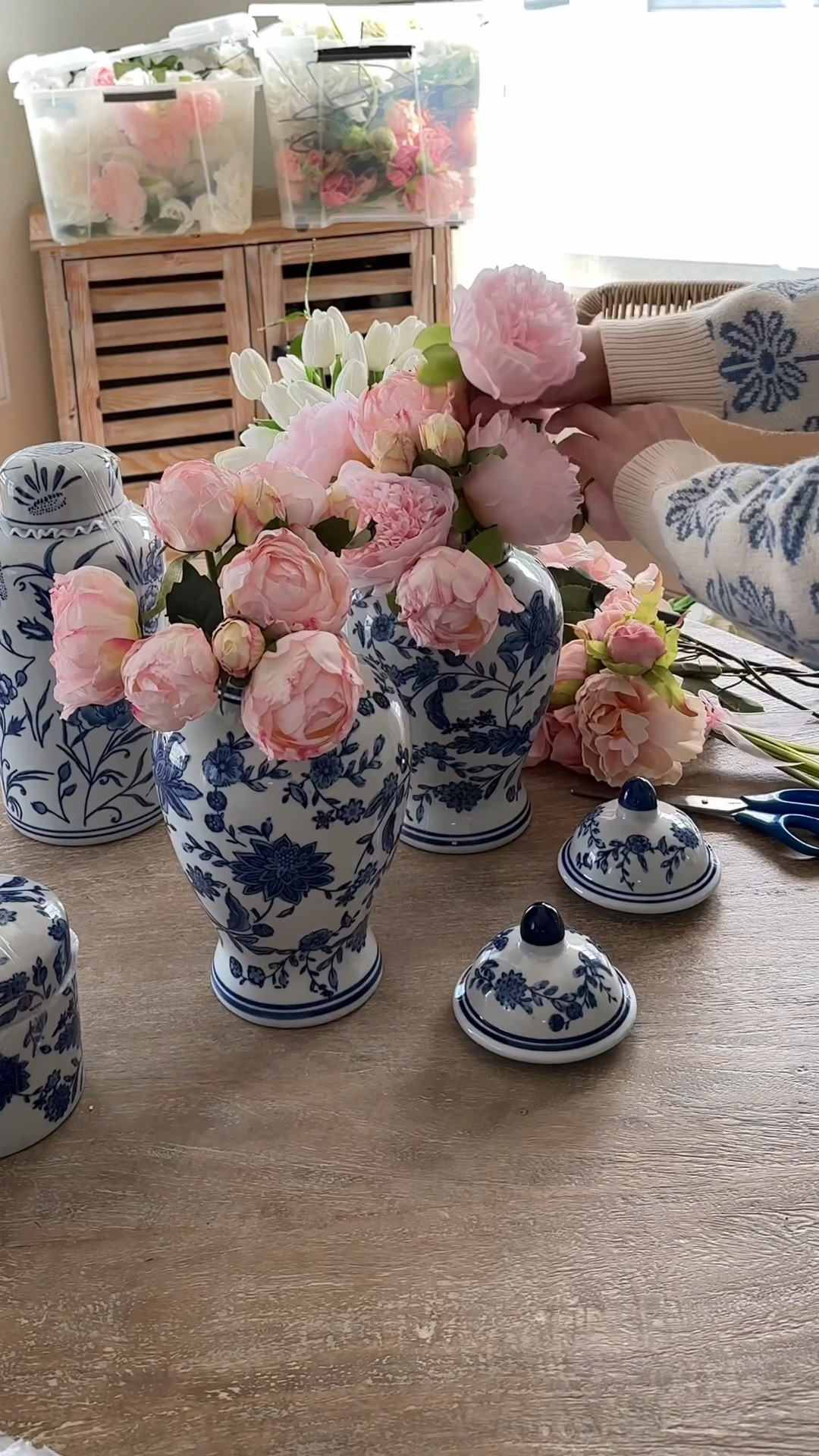 Decorating for spring 🌸 

Faux flowers, blue and pink decor, pink peonies, flower arrangements 

#LTKHome #LTKSeasonal