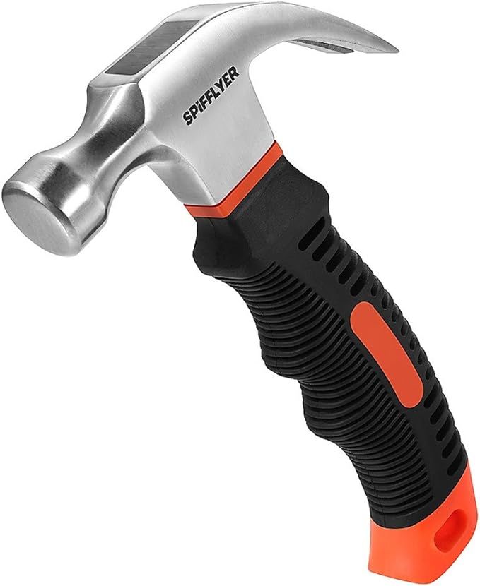 Spifflyer 8 OZ Small Claw Hammer Mini Stubby Hammers and Nails Tool, Bright Polished Head, Comfor... | Amazon (US)