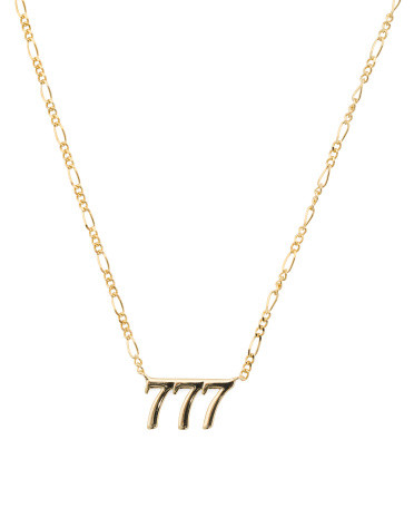 Gold Plated Sterling Silver 777 Angel Numbers Necklace | TJ Maxx
