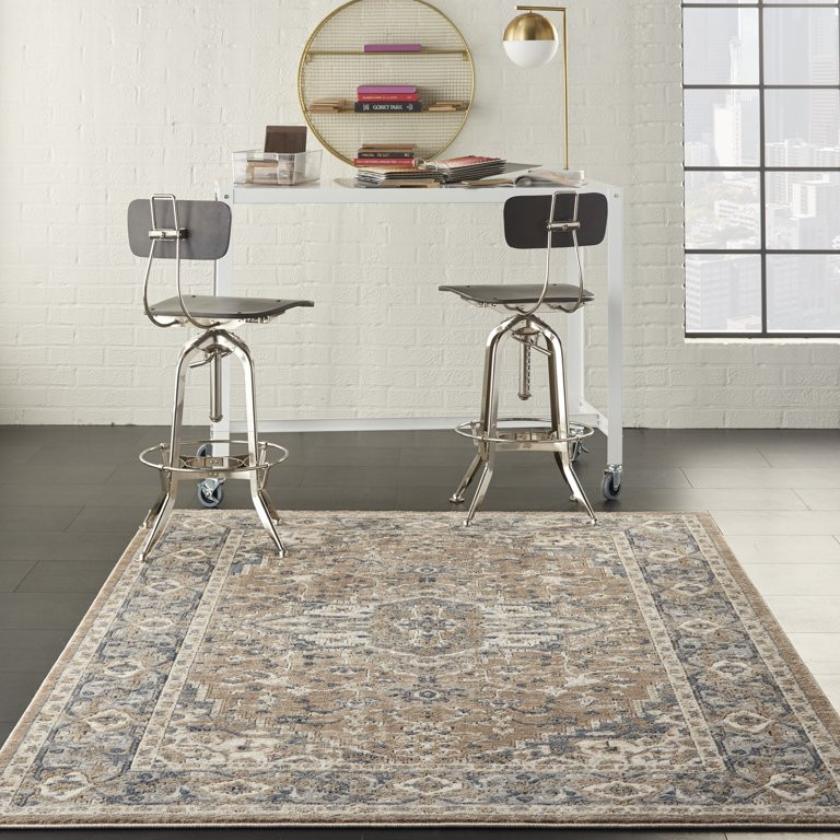 Nourison Concerto Beige/Grey 6' x 9' Area Rug, Transitional, Persian, Bed Room, Living Room, Dini... | Walmart (US)