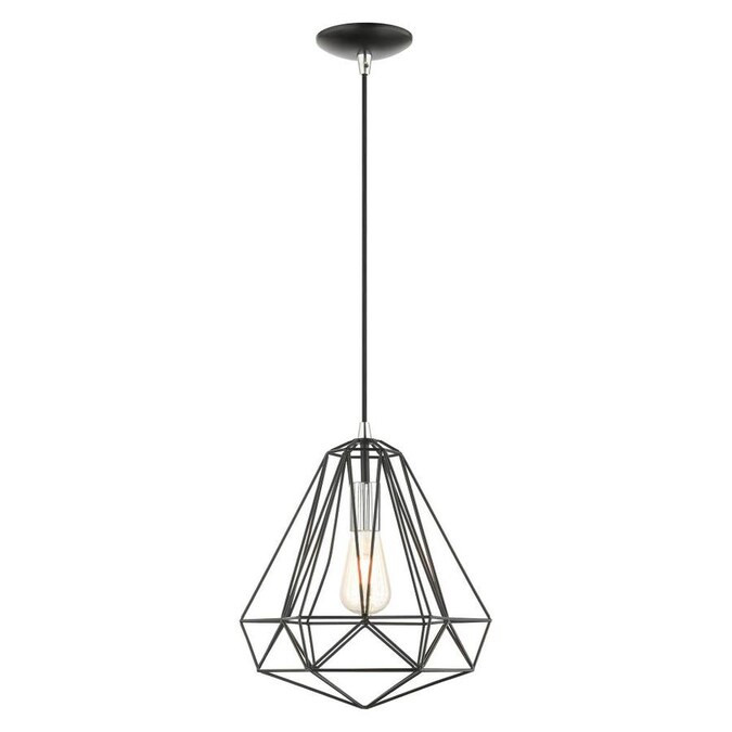 Livex Lighting Geometric Shiny Black Industrial Geometric Pendant Light | Lowe's