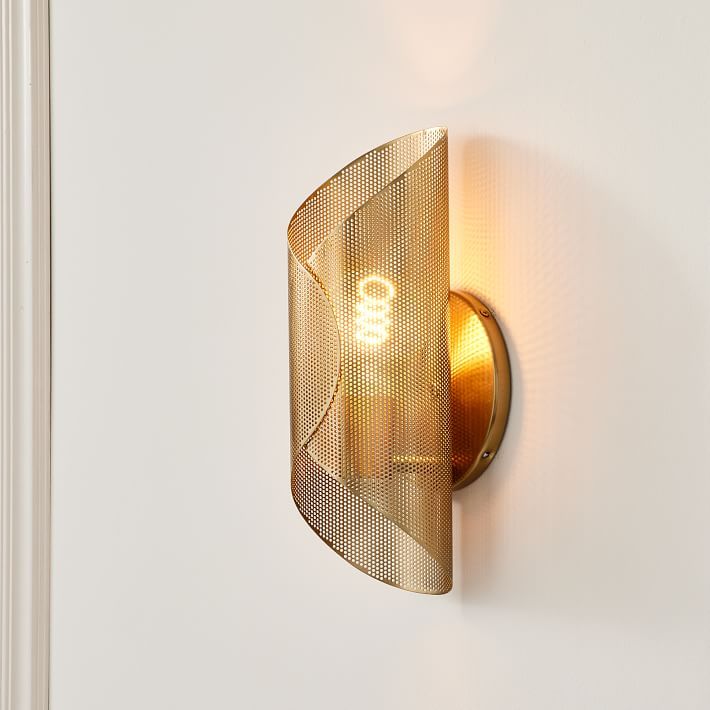 Curl Perforated 1-Light Sconce | West Elm (US)