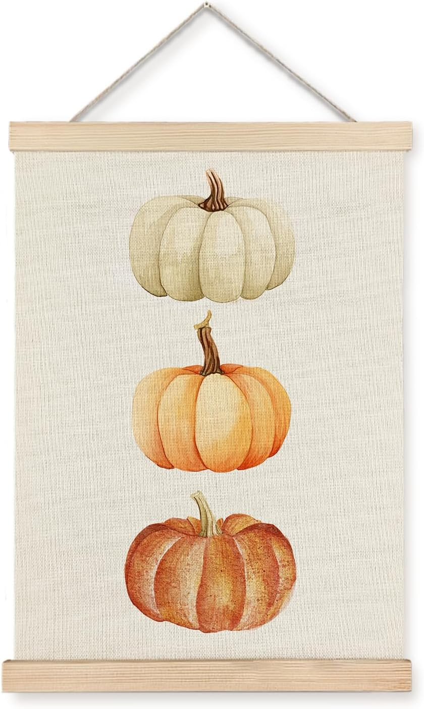 LUVADIAN Fall Pumpkin Decor, Fall Wall Decor Poster Hanger Frame, Autumn Wall Art Posters, Falls Decorations for Home, Farmhouse Autumn Decorations Posters, 12x16 Inches | Amazon (US)