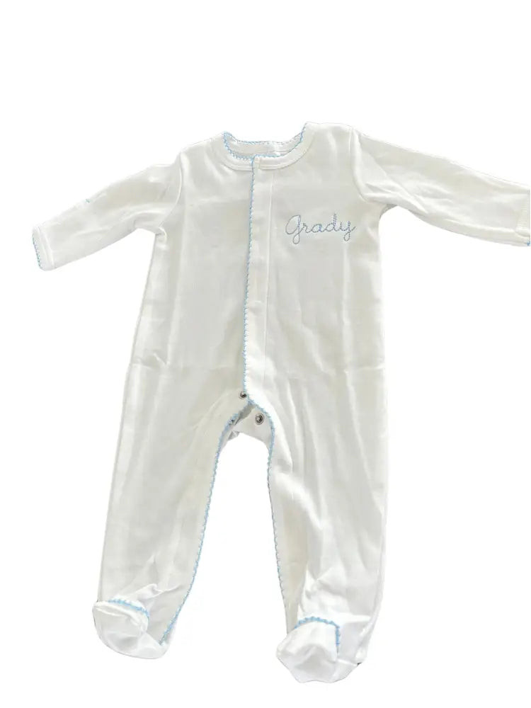 Baby Picot Trim Footie | Hampton James Clothing