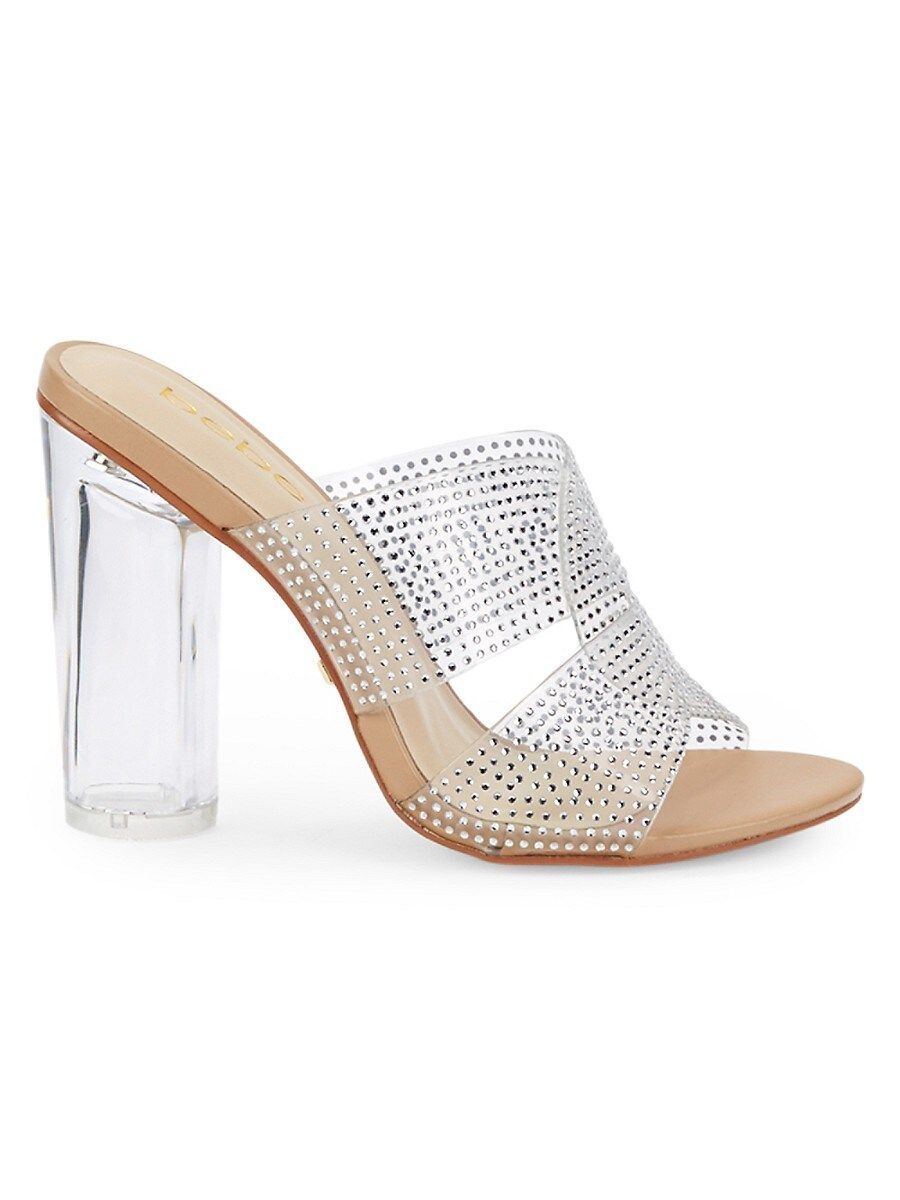 Bebe Women's Rhinestone & Acrylic Block-Heel Sandals - Clear Faux - Size 6.5 | Saks Fifth Avenue OFF 5TH (Pmt risk)