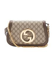 Made In Italy Supreme Canvas And Leather Gg Fabric Shoulder Bag | TJ Maxx