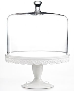 Martha Stewart Collection Serveware, Embossed Cake Stand with Dome | Macys (US)