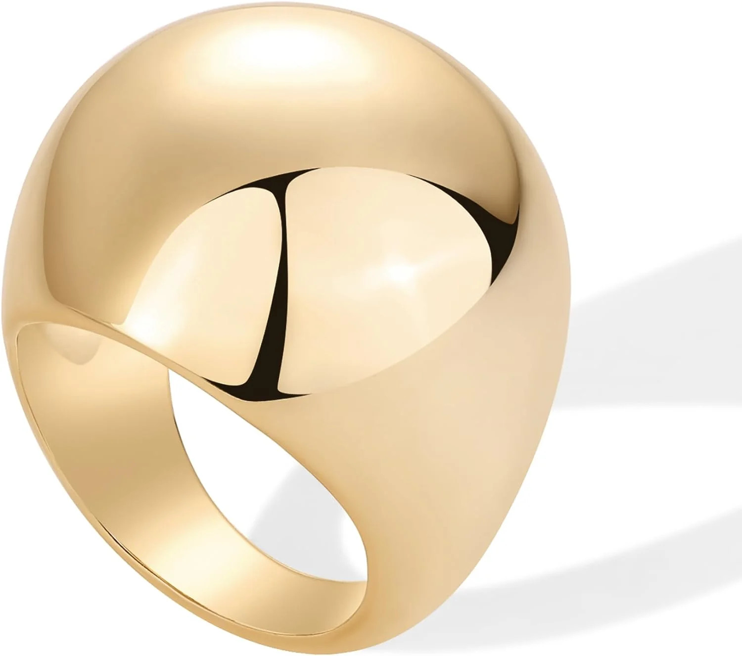 14K Gold Plated Chunky Domed Statement Ring for Women | Lightweight Trendy Sphere Rings | Stateme... | Walmart (US)